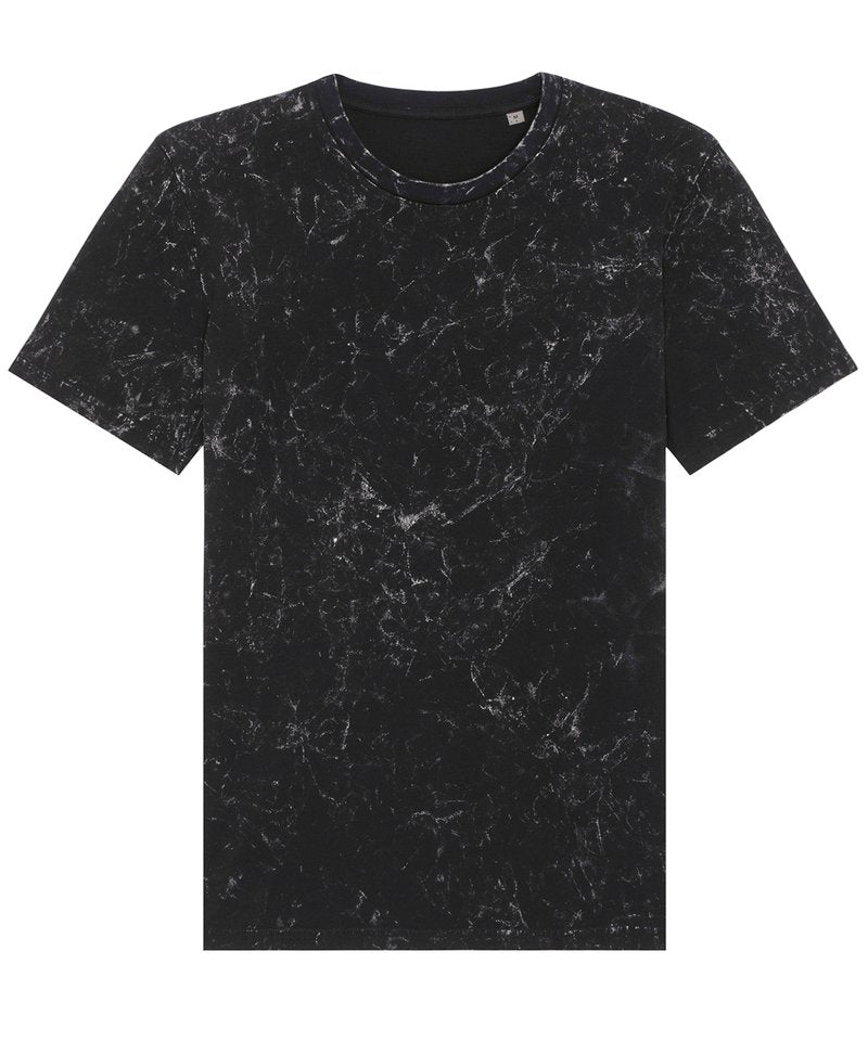 Creator Splatter Iconic Unisex T-Shirt (Sttu786) in Garment Dyed Black Splatter by StanleyStella — Custom branded clothing by Print Press, featuring premium embroidery produced in our specialist print lab in the UK.