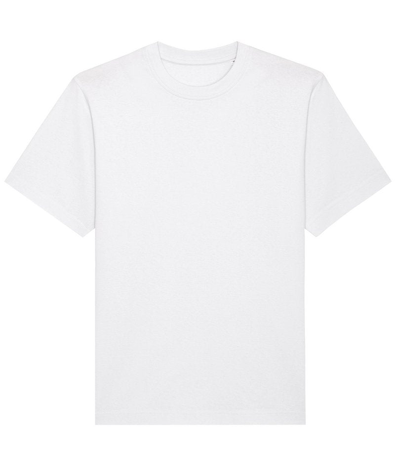Freestyler Relaxed Heavy T-Shirt (Sttu788) in White by StanleyStella — Custom branded clothing by Print Press, featuring premium embroidery produced in our specialist print lab in the UK.