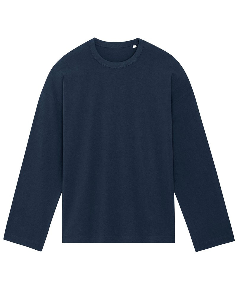 Triber Oversized Long Sleeve T-Shirt (Sttu790) in French Navy by StanleyStella — Custom branded clothing by Print Press, featuring premium embroidery produced in our specialist print lab in the UK.