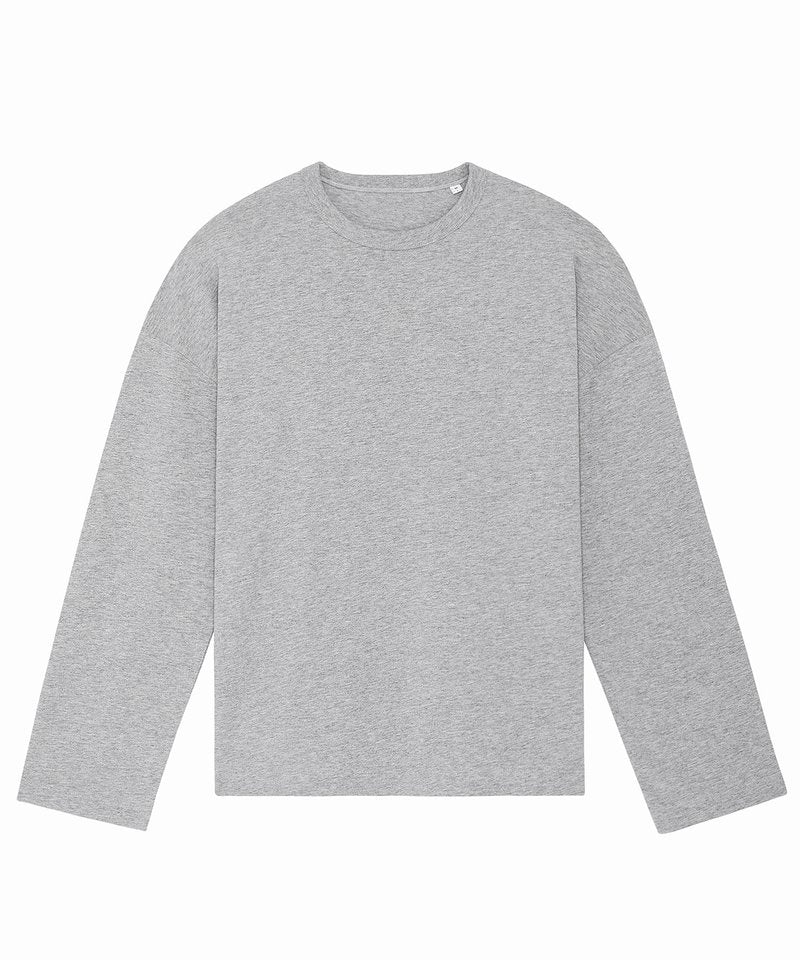 Triber Oversized Long Sleeve T-Shirt (Sttu790) in Heather Grey by StanleyStella — Custom branded clothing by Print Press, featuring premium embroidery produced in our specialist print lab in the UK.