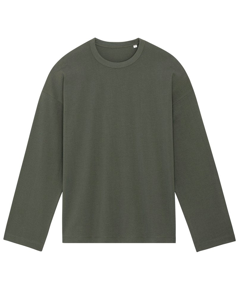 Triber Oversized Long Sleeve T-Shirt (Sttu790) in Khaki by StanleyStella — Custom branded clothing by Print Press, featuring premium embroidery produced in our specialist print lab in the UK.
