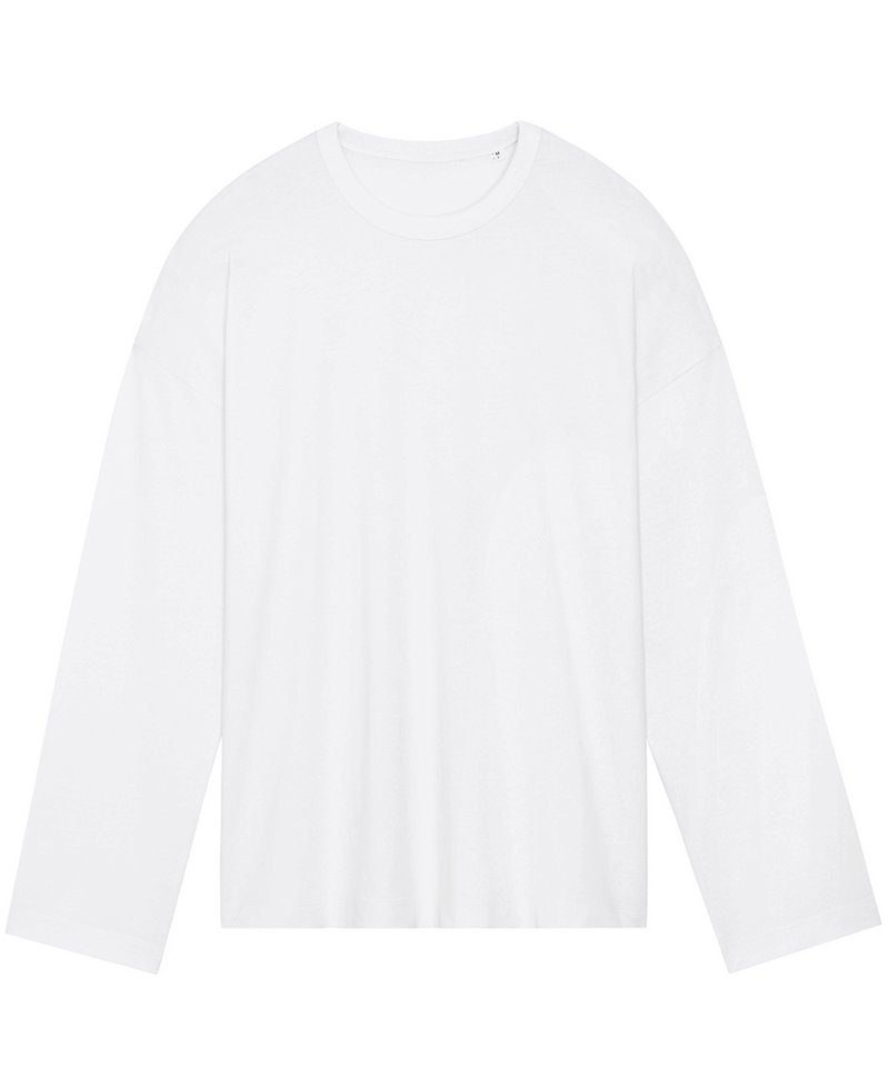 Triber Oversized Long Sleeve T-Shirt (Sttu790) in White by StanleyStella — Custom branded clothing by Print Press, featuring premium embroidery produced in our specialist print lab in the UK.