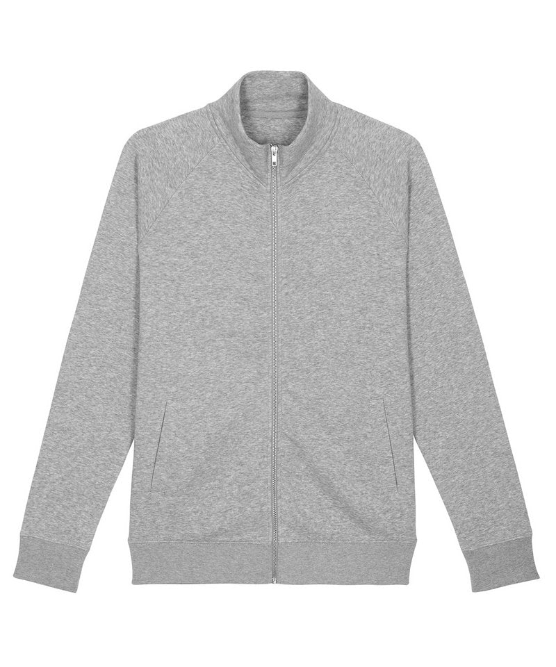Stanley Trailer Men's Brushed Zip-Through Sweatshirt (Stsm612) in Heather Grey by StanleyStella — Custom branded clothing by Print Press, featuring premium embroidery produced in our specialist print lab in the UK.