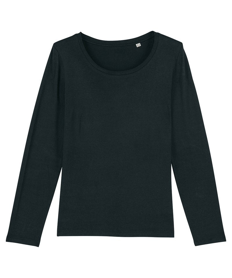 Stella Singer Women's Long Sleeve T-Shirt (Sttw021) in Black by StanleyStella — Custom branded clothing by Print Press, featuring premium embroidery produced in our specialist print lab in the UK.