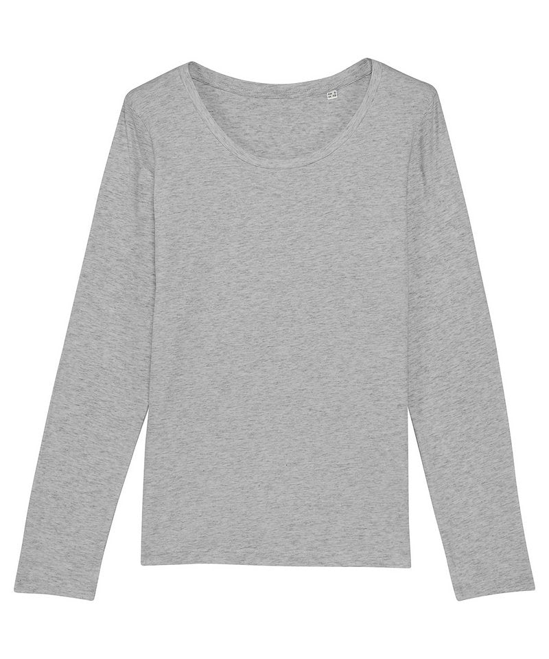 Stella Singer Women's Long Sleeve T-Shirt (Sttw021) in Heather Grey by StanleyStella — Custom branded clothing by Print Press, featuring premium embroidery produced in our specialist print lab in the UK.