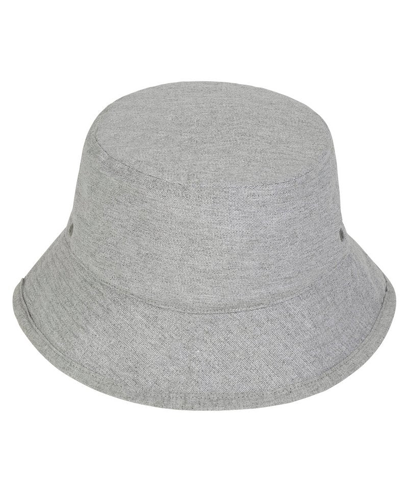 Bucket Hat With Metal Eyelets (Stau893) in Heather Grey by StanleyStella — Custom branded clothing by Print Press, featuring premium embroidery produced in our specialist print lab in the UK.