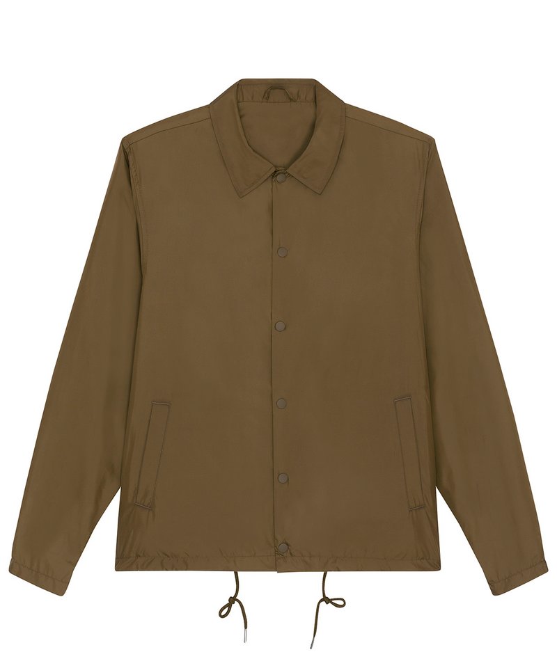 Coacher Casual Jacket (Stju833) in British Khaki by StanleyStella — Custom branded clothing by Print Press, featuring premium embroidery produced in our specialist print lab in the UK.