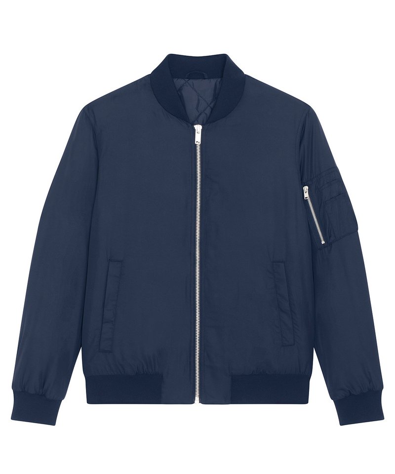 Bomber Jacket With Metal Details (Stju844) in French Navy by StanleyStella — Custom branded clothing by Print Press, featuring premium embroidery produced in our specialist print lab in the UK.