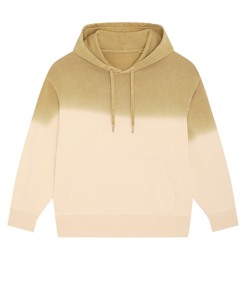 Slammer Aged Dip Dye Relaxed Unisex Hoodie (Stsu099) in Aged Dip Dye Olive Oil by StanleyStella — Custom branded clothing by Print Press, featuring premium embroidery produced in our specialist print lab in the UK.