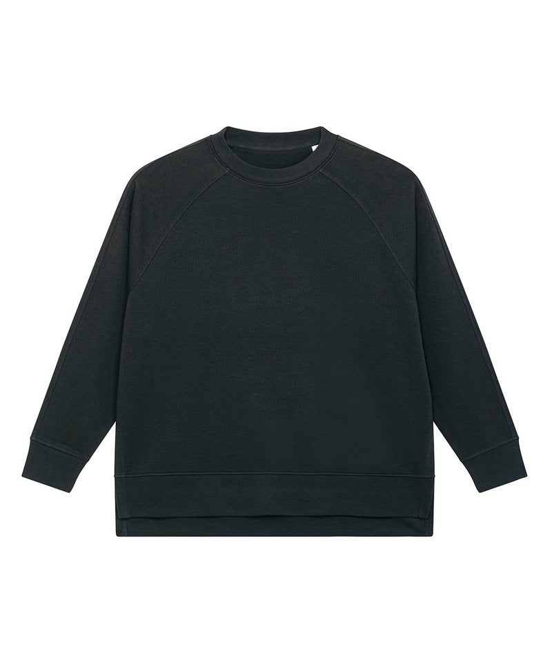 Stella Wilder Women's Oversized Crew Neck Sweatshirt (Stsw872) in Black by StanleyStella — Custom branded clothing by Print Press, featuring premium embroidery produced in our specialist print lab in the UK.