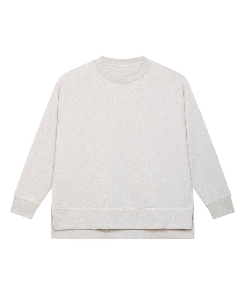 Stella Wilder Women's Oversized Crew Neck Sweatshirt (Stsw872) in Cream Heather Grey by StanleyStella — Custom branded clothing by Print Press, featuring premium embroidery produced in our specialist print lab in the UK.