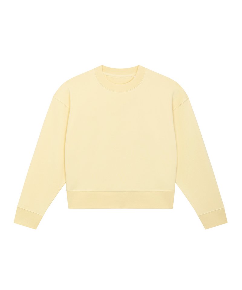 Stella Cropster Terry Women's Cropped Crew Neck Sweatshirt (Stsw873) in Butter by StanleyStella — Custom branded clothing by Print Press, featuring premium embroidery produced in our specialist print lab in the UK.