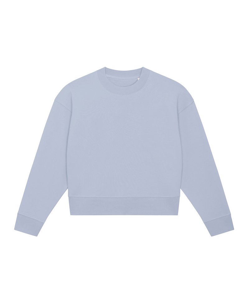 Stella Cropster Terry Women's Cropped Crew Neck Sweatshirt (Stsw873) in Serene Blue by StanleyStella — Custom branded clothing by Print Press, featuring premium embroidery produced in our specialist print lab in the UK.