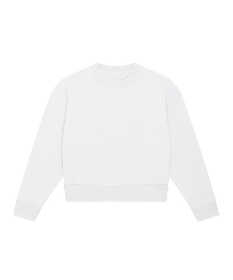 Stella Cropster Terry Women's Cropped Crew Neck Sweatshirt (Stsw873) in White by StanleyStella — Custom branded clothing by Print Press, featuring premium embroidery produced in our specialist print lab in the UK.