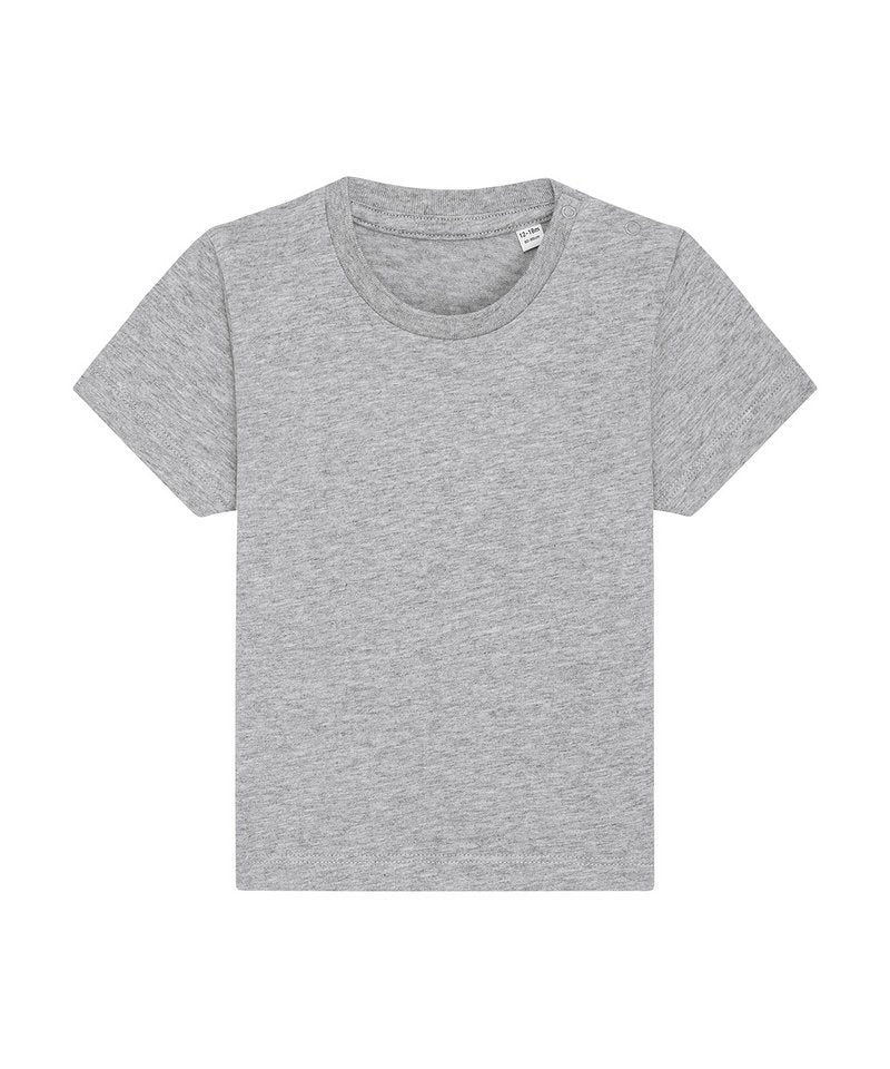 Baby Creator Iconic Babies' T-Shirt (Sttb918) in Heather Grey by StanleyStella — Custom branded clothing by Print Press, featuring premium embroidery produced in our specialist print lab in the UK.