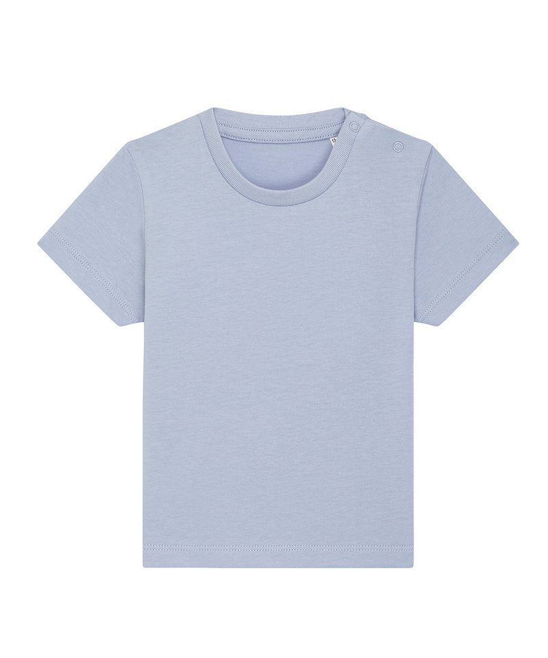 Baby Creator Iconic Babies' T-Shirt (Sttb918) in Serene Blue by StanleyStella — Custom branded clothing by Print Press, featuring premium embroidery produced in our specialist print lab in the UK.