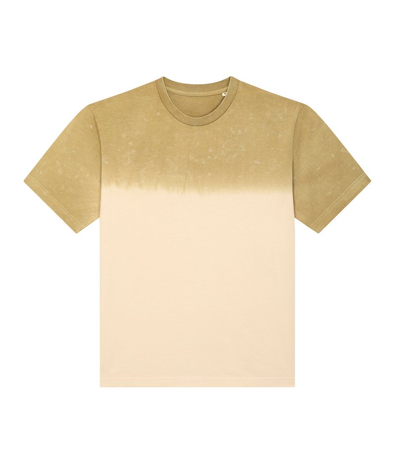 Fuser Aged Dip Dye Unisex Relaxed Fit T-Shirt (Sttu097) in Aged Dip Dye Olive Oil by StanleyStella — Custom branded clothing by Print Press, featuring premium embroidery produced in our specialist print lab in the UK.