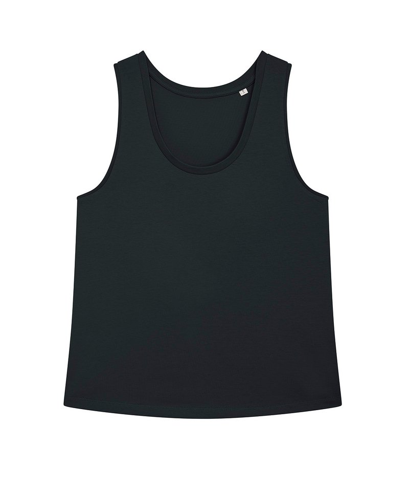 Stella Minter Women's Medium Fit Tank Top (Sttw084) in Black by StanleyStella — Custom branded clothing by Print Press, featuring premium embroidery produced in our specialist print lab in the UK.