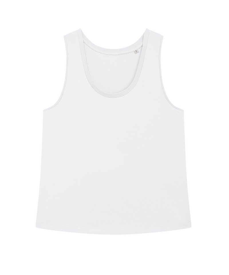 Stella Minter Women's Medium Fit Tank Top (Sttw084) in White by StanleyStella — Custom branded clothing by Print Press, featuring premium embroidery produced in our specialist print lab in the UK.