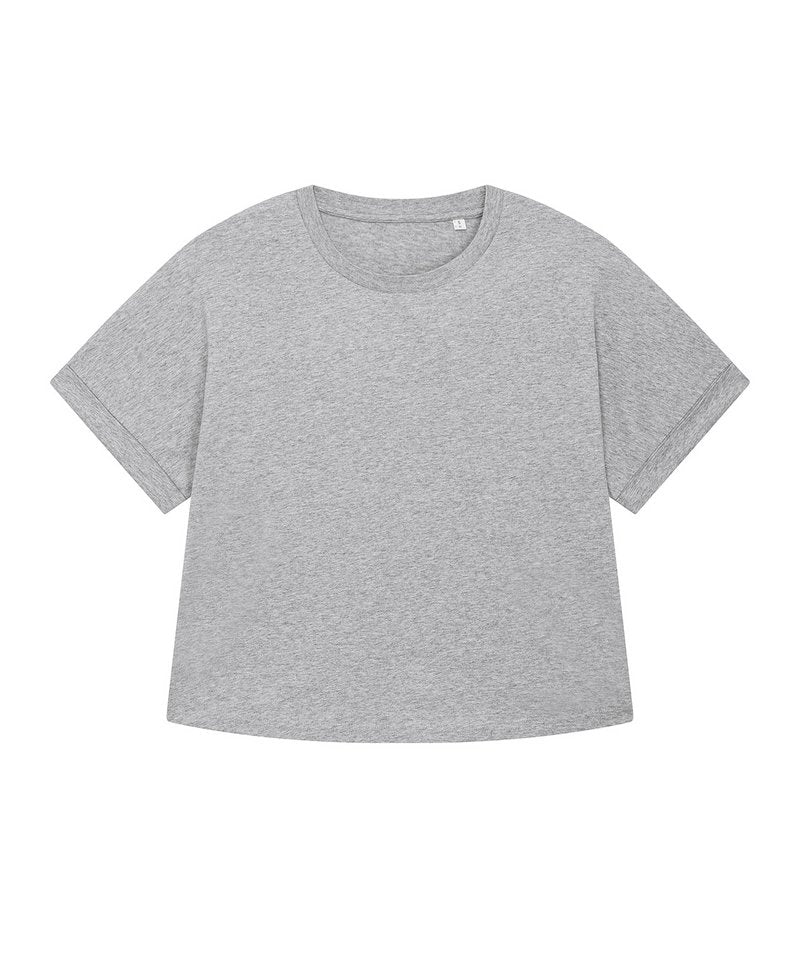 Stella Collider Oversized Women's T-Shirt (Sttw089) in Heather Grey by StanleyStella — Custom branded clothing by Print Press, featuring premium embroidery produced in our specialist print lab in the UK.