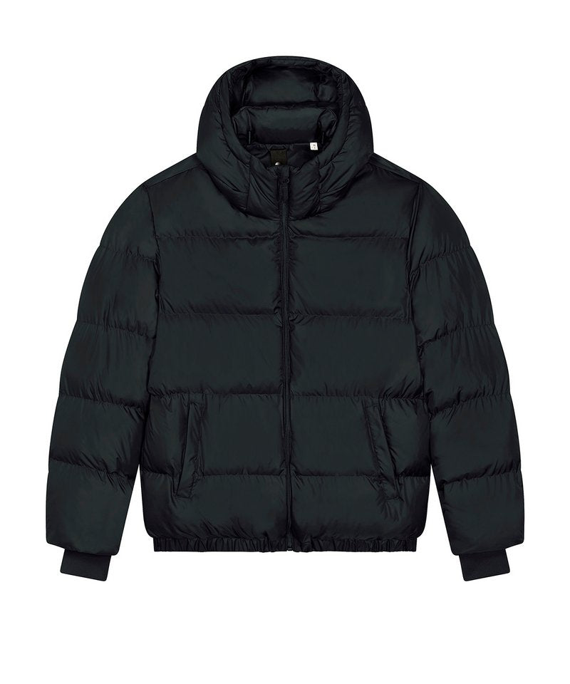 Unisex Puffer Oversized Jacket (Stju840) in Black by StanleyStella — Custom branded clothing by Print Press, featuring premium embroidery produced in our specialist print lab in the UK.