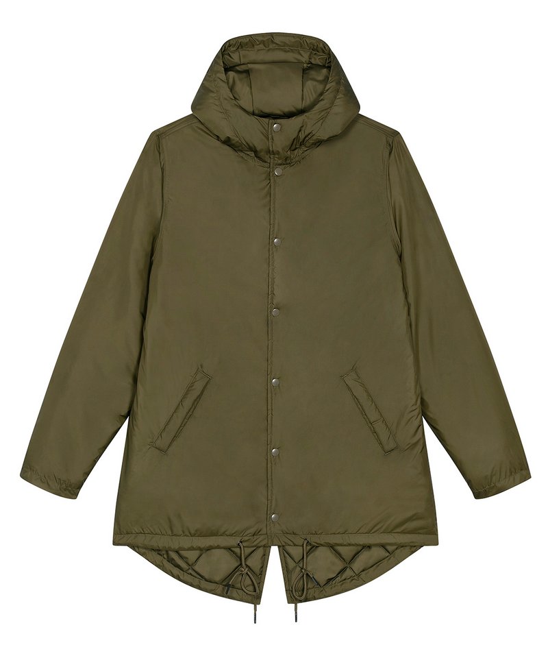 Unisex Padded Parka Jacket (Stju841) in British Khaki by StanleyStella — Custom branded clothing by Print Press, featuring premium embroidery produced in our specialist print lab in the UK.