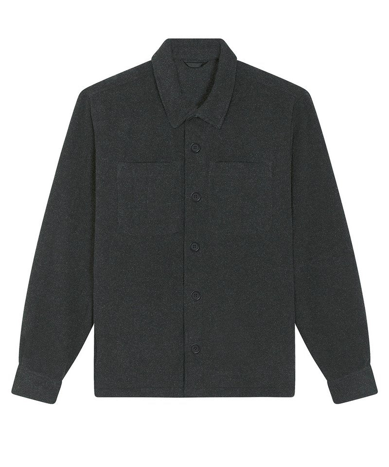 Unisex River Shirt Jacket (Stju845) in Dark Heather Grey by StanleyStella — Custom branded clothing by Print Press, featuring premium embroidery produced in our specialist print lab in the UK.