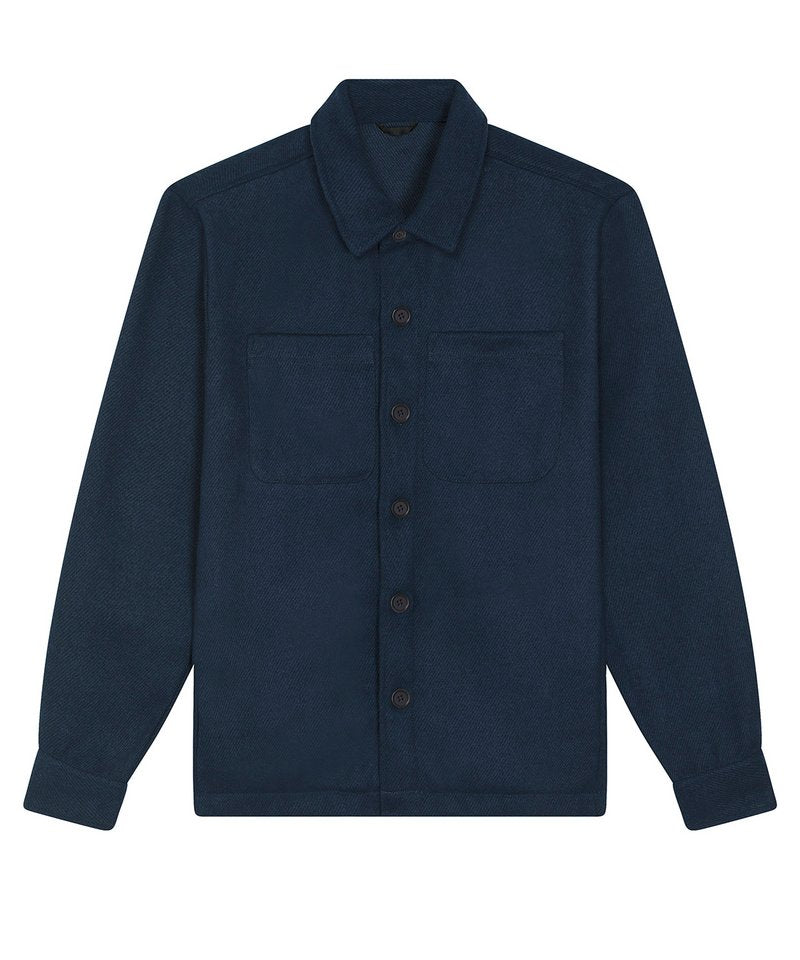 Unisex River Shirt Jacket (Stju845) in French Navy by StanleyStella — Custom branded clothing by Print Press, featuring premium embroidery produced in our specialist print lab in the UK.