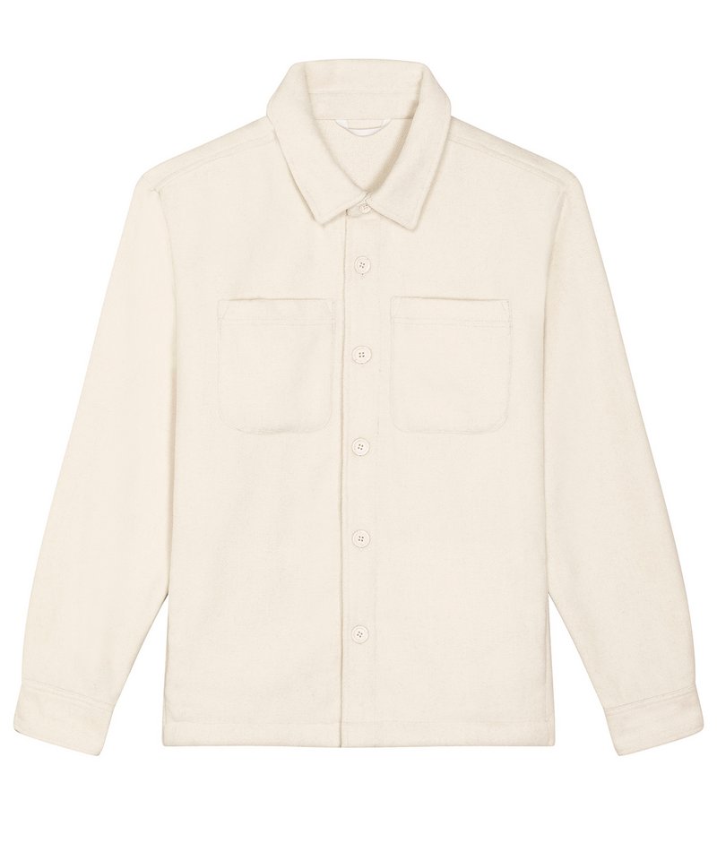Unisex River Shirt Jacket (Stju845) in Natural by StanleyStella — Custom branded clothing by Print Press, featuring premium embroidery produced in our specialist print lab in the UK.