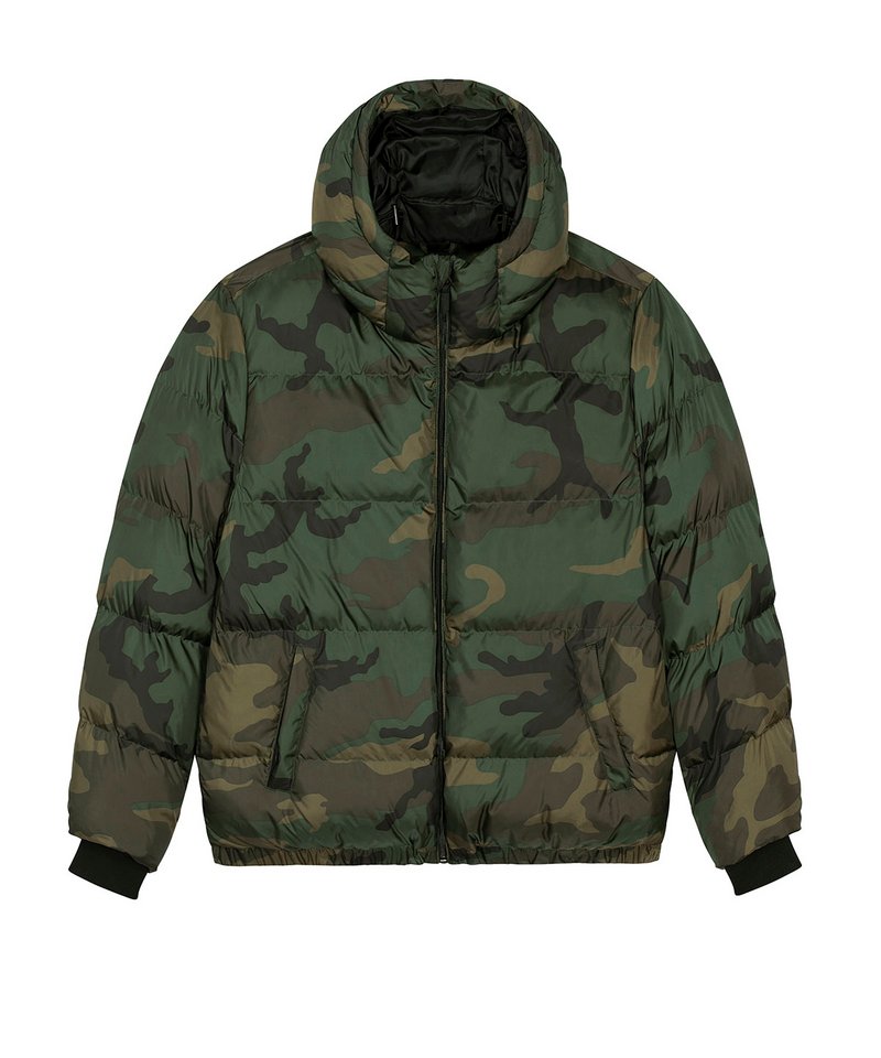 Unisex Puffer Aop Oversize Jacket (Stju945) in Camouflage by StanleyStella — Custom branded clothing by Print Press, featuring premium embroidery produced in our specialist print lab in the UK.