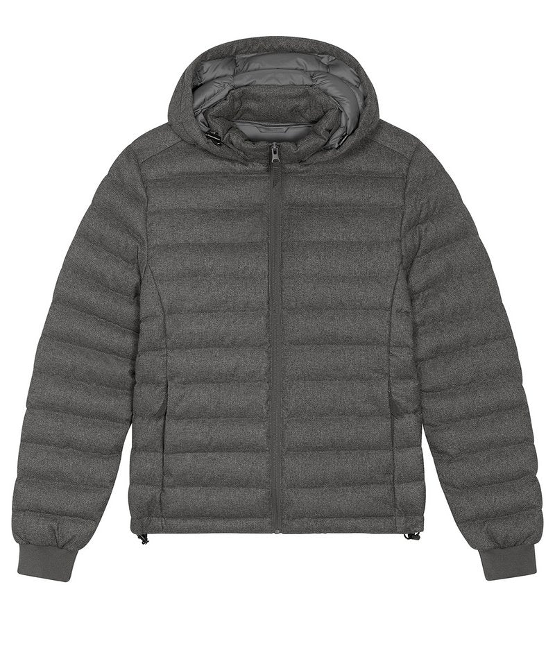 Stella Voyager Wool-Like Padded Jacket (Stjw897) in Deep Metal Heather Grey by StanleyStella — Custom branded clothing by Print Press, featuring premium embroidery produced in our specialist print lab in the UK.