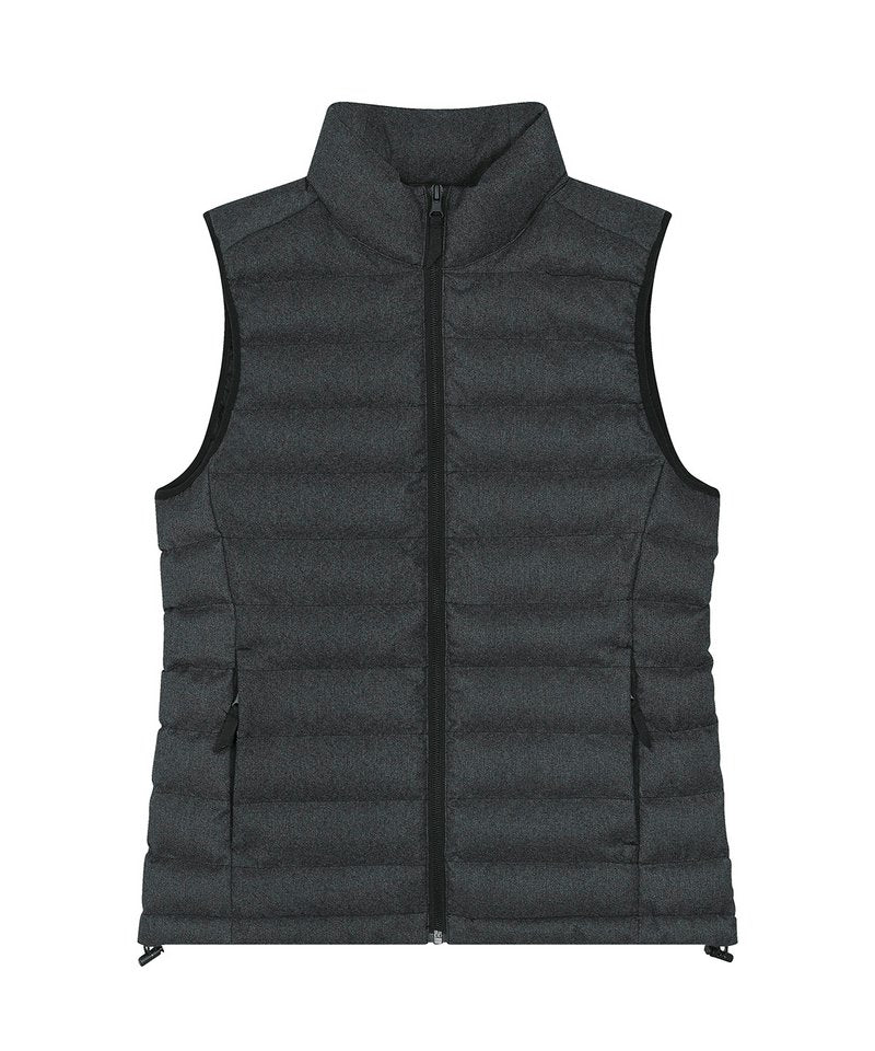 Stella Climber Wool-Like Bodywarmer (Stjw899) in Dark Heather Grey by StanleyStella — Custom branded clothing by Print Press, featuring premium embroidery produced in our specialist print lab in the UK.