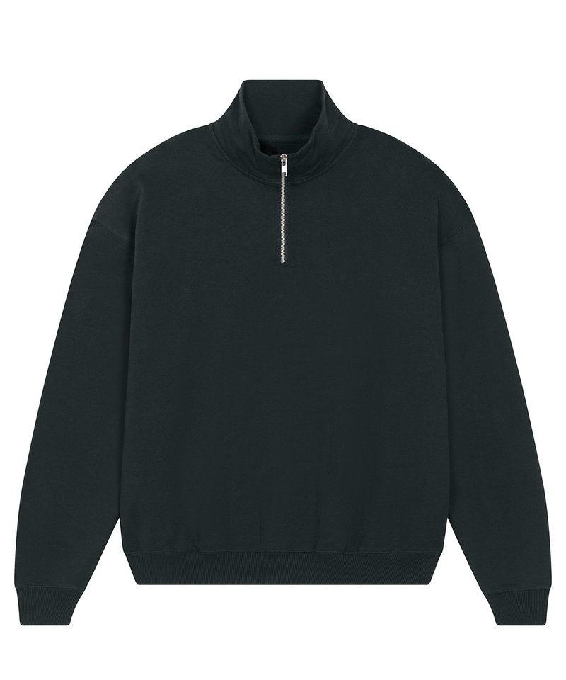 Unisex Miller Dry Sweatshirt (Stsu795) in Black by StanleyStella — Custom branded clothing by Print Press, featuring premium embroidery produced in our specialist print lab in the UK.