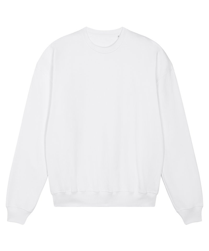 Unisex Ledger Dry Sweatshirt (Stsu798) in White by StanleyStella — Custom branded clothing by Print Press, featuring premium embroidery produced in our specialist print lab in the UK.