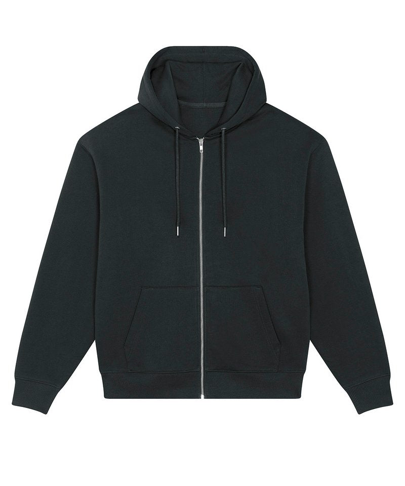 Unisex Locker Heavy Zip-Through Sweatshirt (Stsu953) in Black by StanleyStella — Custom branded clothing by Print Press, featuring premium embroidery produced in our specialist print lab in the UK.