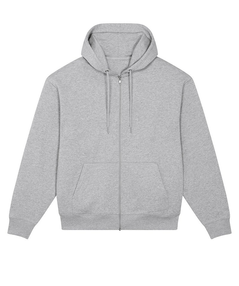 Unisex Locker Heavy Zip-Through Sweatshirt (Stsu953) in Heather Grey by StanleyStella — Custom branded clothing by Print Press, featuring premium embroidery produced in our specialist print lab in the UK.