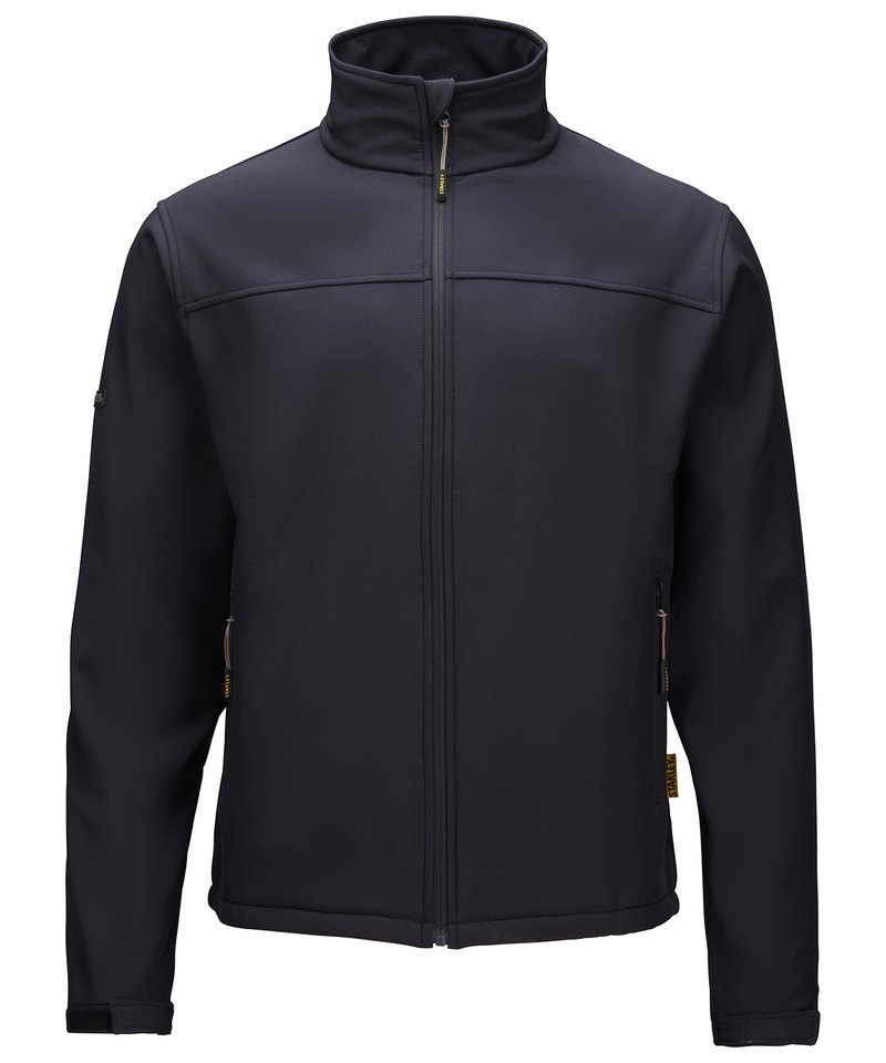 Stanley Teton 2-Layer Full Zip Softshell in Black by Stanley Workwear — Custom branded clothing by Print Press, featuring premium embroidery produced in our specialist print lab in the UK.