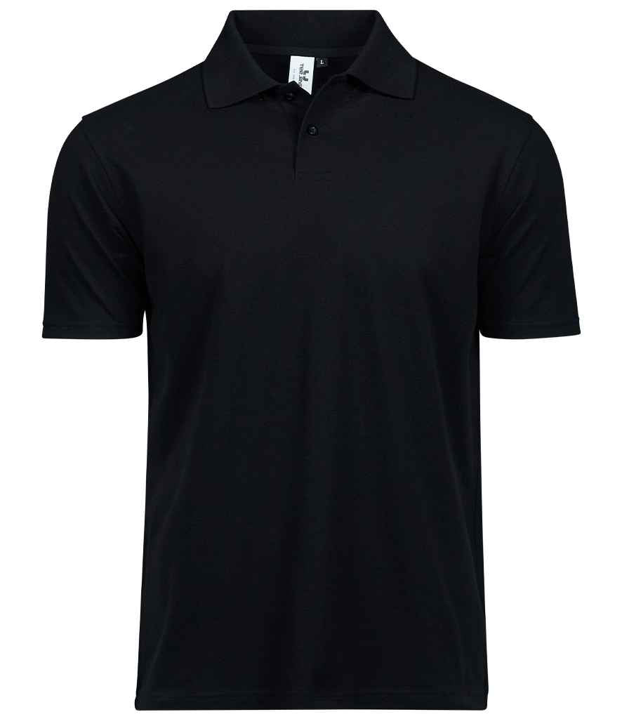 Tee Jays Power Organic Pique Polo Shirt in Black by Tee Jays — Custom branded clothing by Print Press, featuring premium embroidery produced in our specialist print lab in the UK.