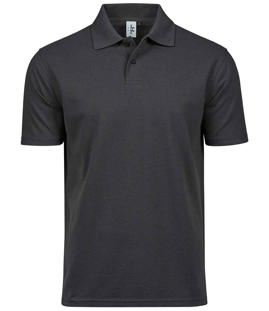 Tee Jays Power Organic Pique Polo Shirt in Dark Grey by Tee Jays — Custom branded clothing by Print Press, featuring premium embroidery produced in our specialist print lab in the UK.