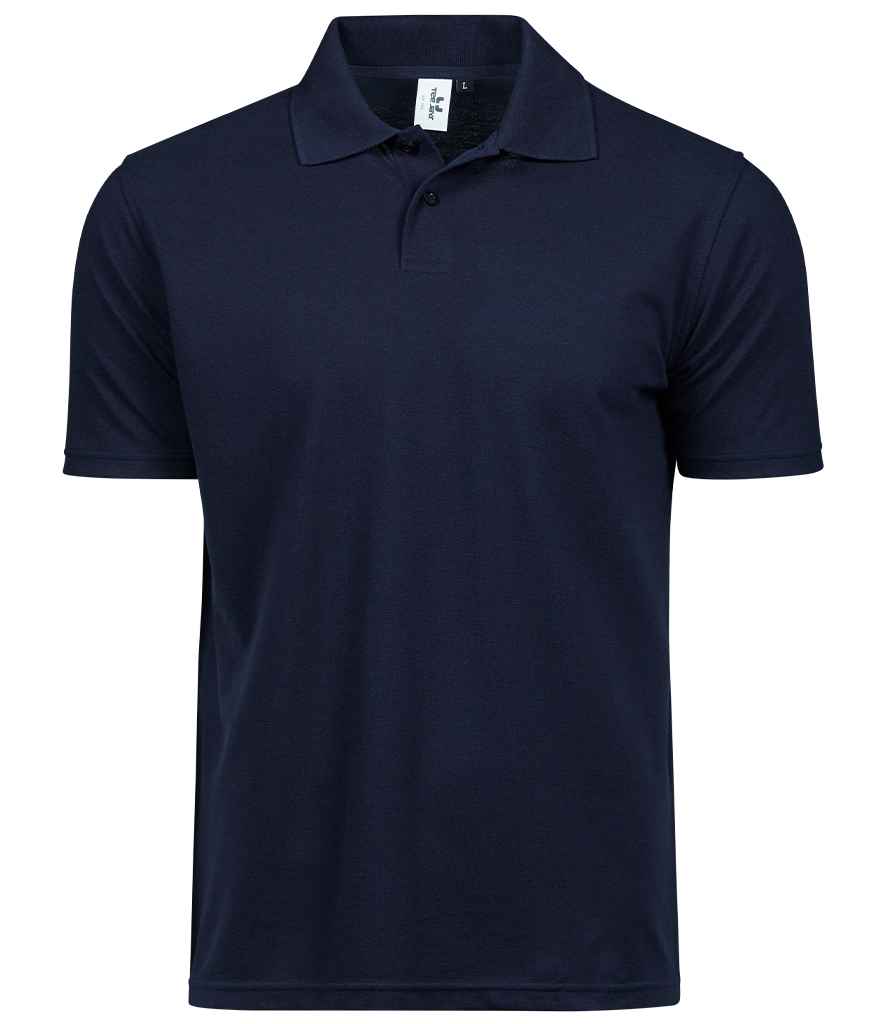 Tee Jays Power Organic Pique Polo Shirt in Navy by Tee Jays — Custom branded clothing by Print Press, featuring premium embroidery produced in our specialist print lab in the UK.