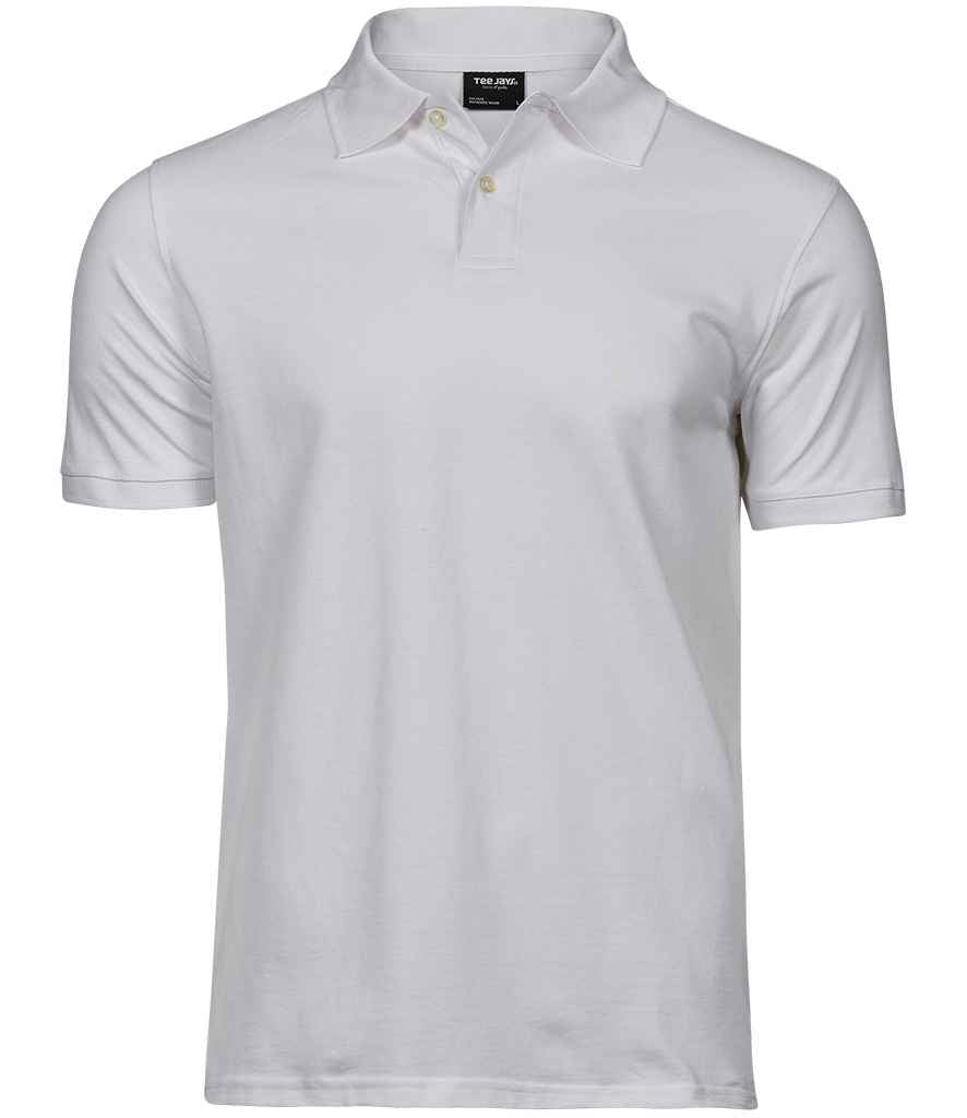 Tee Jays Heavy Cotton Pique Polo Shirt in White by Tee Jays — Custom branded clothing by Print Press, featuring premium embroidery produced in our specialist print lab in the UK.