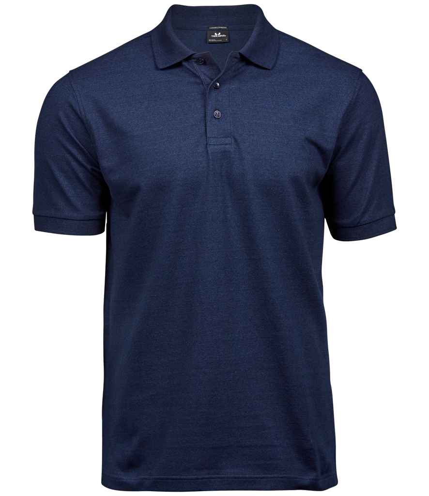 Tee Jays Luxury Stretch Pique Polo Shirt in Denim by Tee Jays — Custom branded clothing by Print Press, featuring premium embroidery produced in our specialist print lab in the UK.