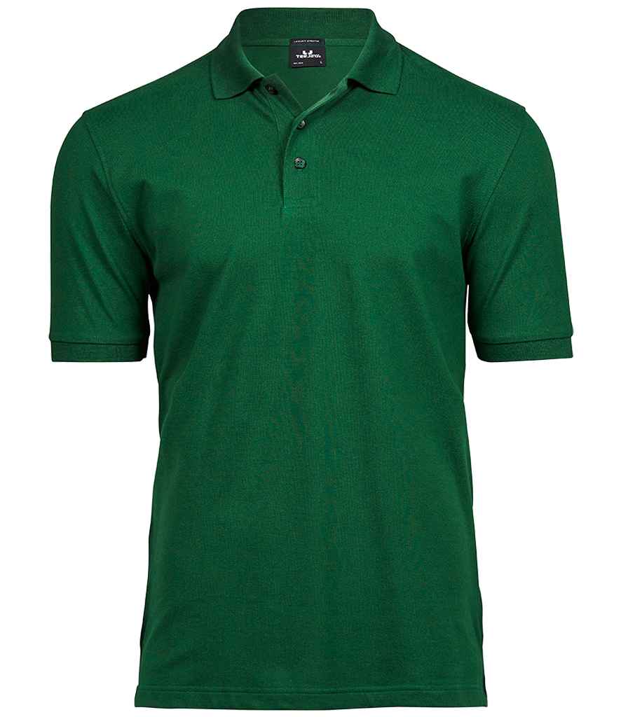 Tee Jays Luxury Stretch Pique Polo Shirt in Forest Green by Tee Jays — Custom branded clothing by Print Press, featuring premium embroidery produced in our specialist print lab in the UK.