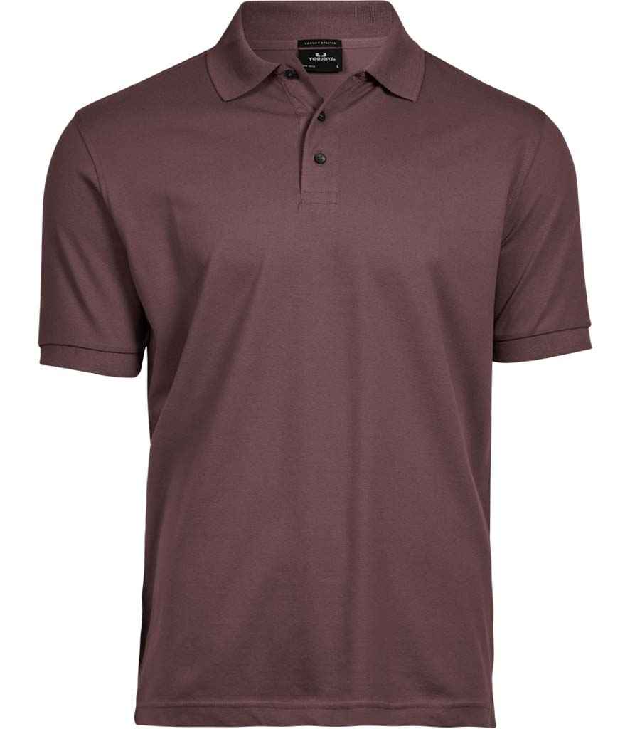 Tee Jays Luxury Stretch Pique Polo Shirt in Grape by Tee Jays — Custom branded clothing by Print Press, featuring premium embroidery produced in our specialist print lab in the UK.