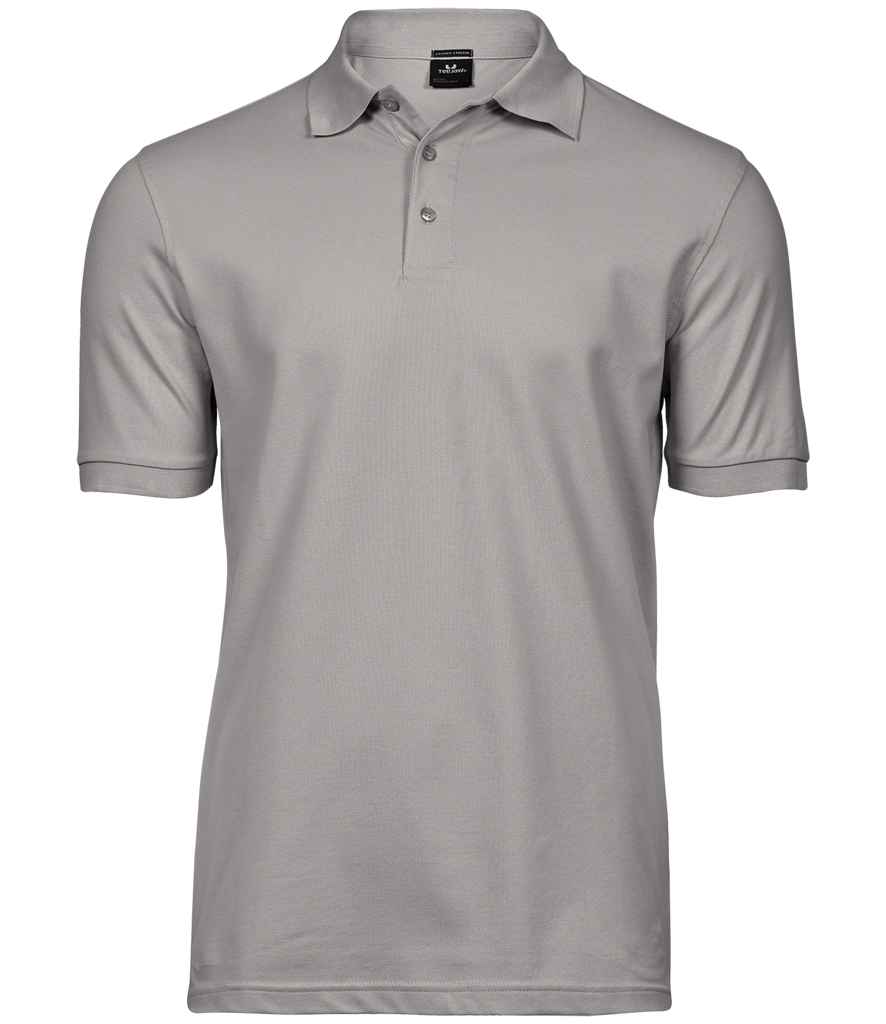 Tee Jays Luxury Stretch Pique Polo Shirt in Stone by Tee Jays — Custom branded clothing by Print Press, featuring premium embroidery produced in our specialist print lab in the UK.