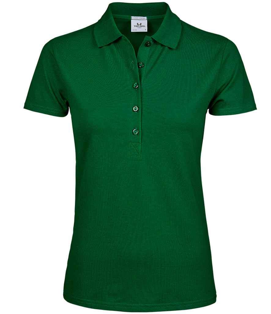 Tee Jays Ladies Luxury Stretch Polo Shirt in Forest Green by Tee Jays — Custom branded clothing by Print Press, featuring premium embroidery produced in our specialist print lab in the UK.