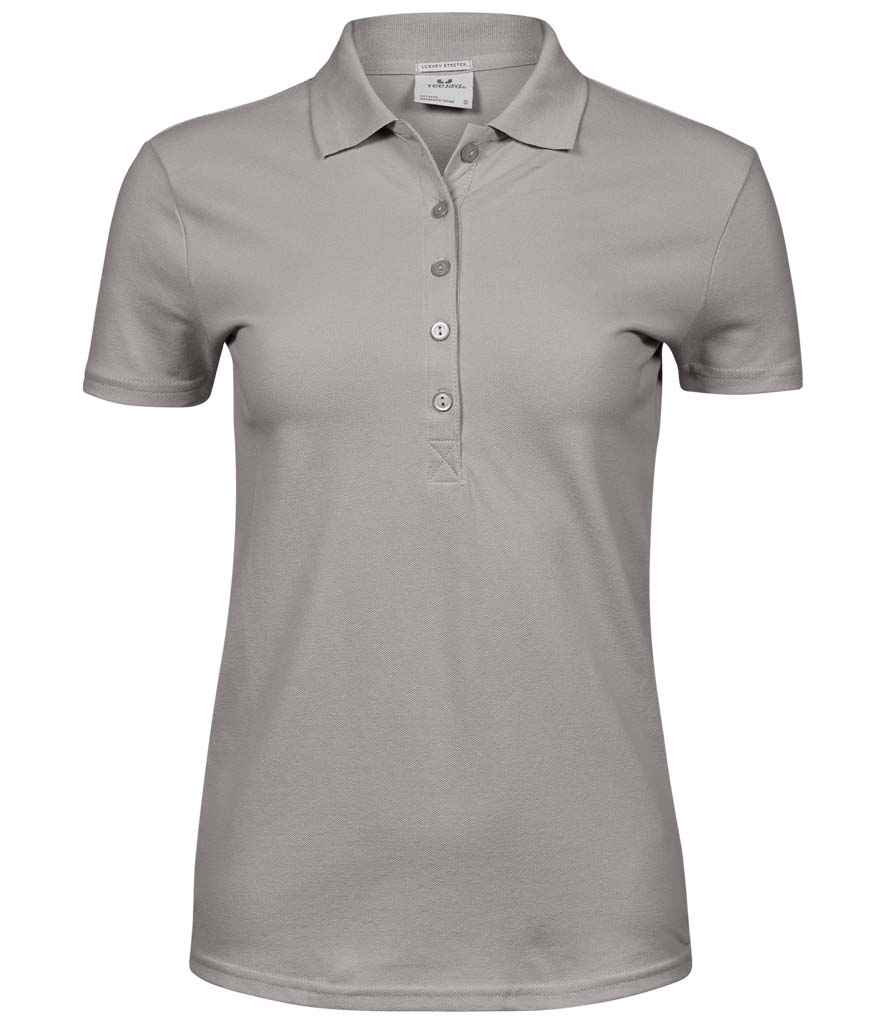 Tee Jays Ladies Luxury Stretch Polo Shirt in Stone by Tee Jays — Custom branded clothing by Print Press, featuring premium embroidery produced in our specialist print lab in the UK.
