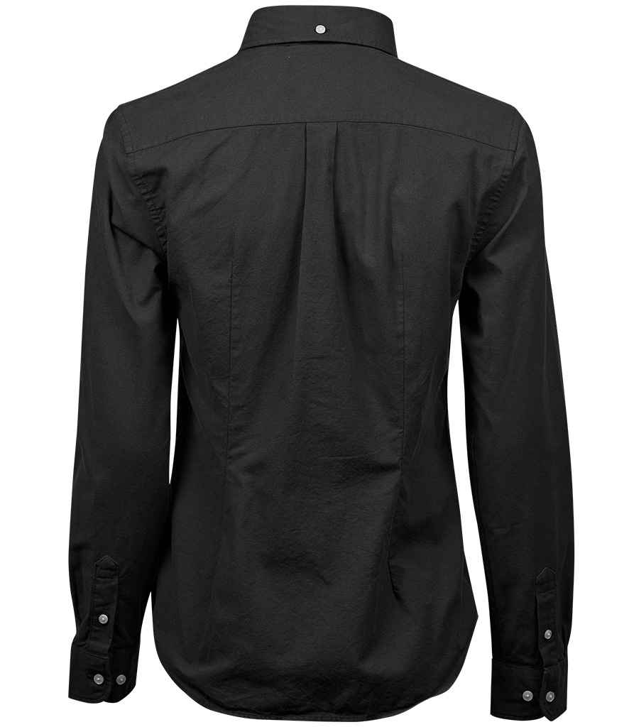 Tee Jays Ladies Perfect Long Sleeve Oxford Shirt in by Tee Jays — Custom branded clothing by Print Press, featuring premium embroidery produced in our specialist print lab in the UK.