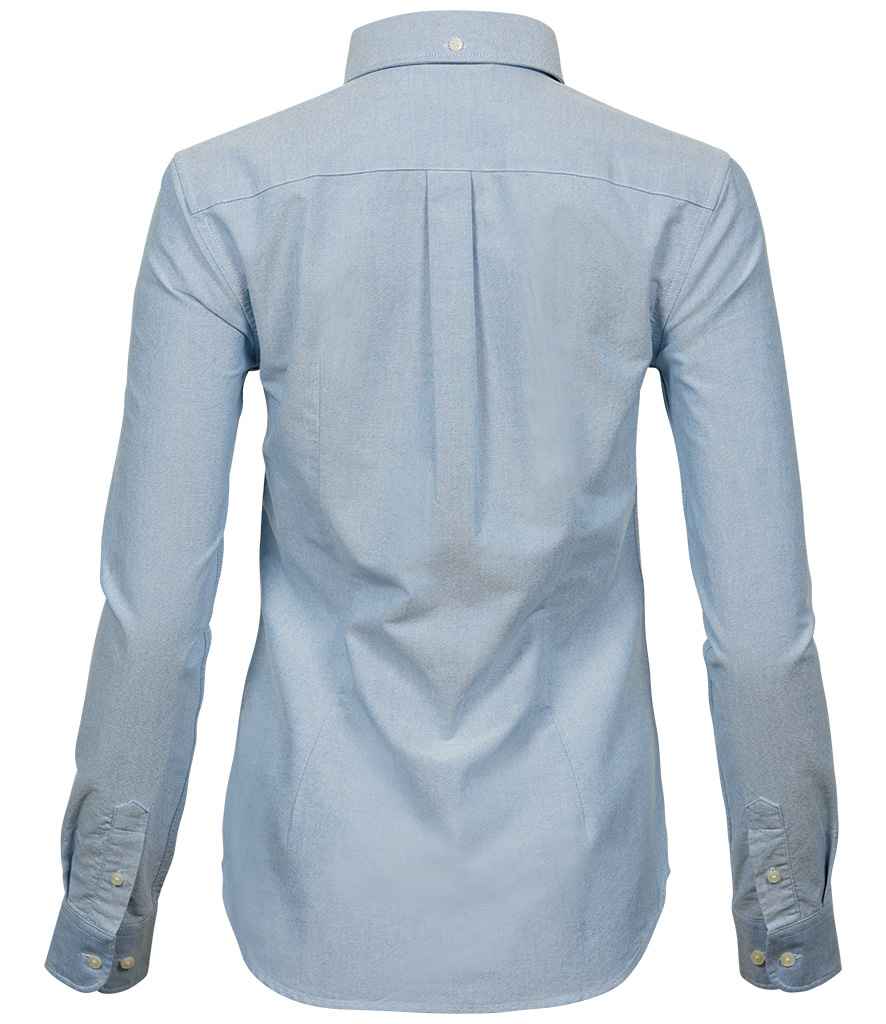 Tee Jays Ladies Perfect Long Sleeve Oxford Shirt in by Tee Jays — Custom branded clothing by Print Press, featuring premium embroidery produced in our specialist print lab in the UK.