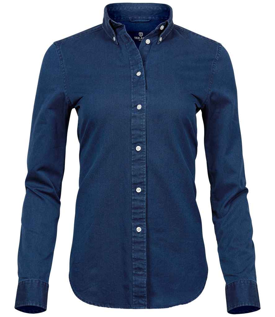 Tee Jays Ladies Long Sleeve Casual Twill Shirt in by Tee Jays — Custom branded clothing by Print Press, featuring premium embroidery produced in our specialist print lab in the UK.